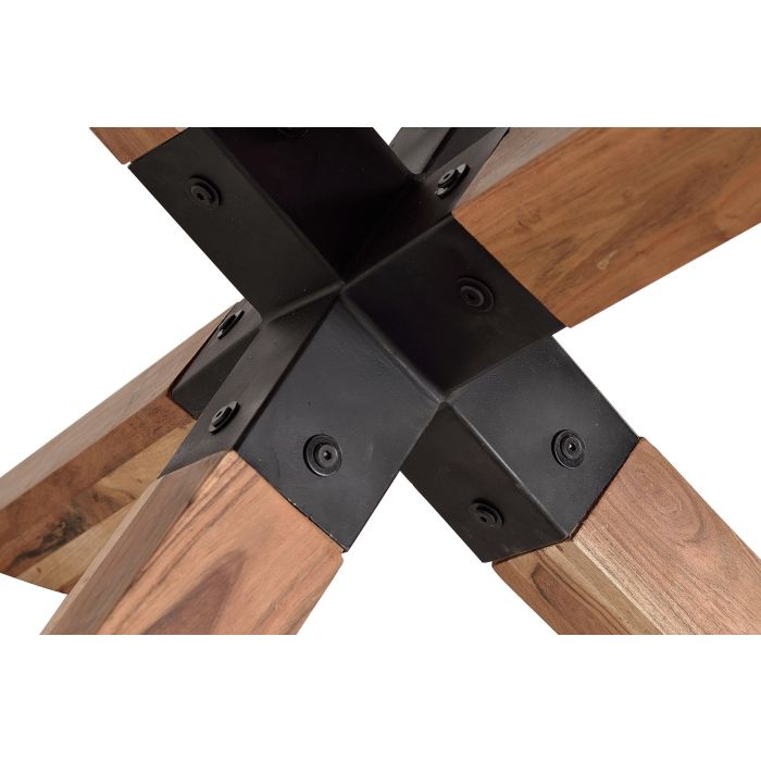 Giner y Colomer Mesa de Comedor Acacia Natural con Patas de Metal Negro 150 cm 3