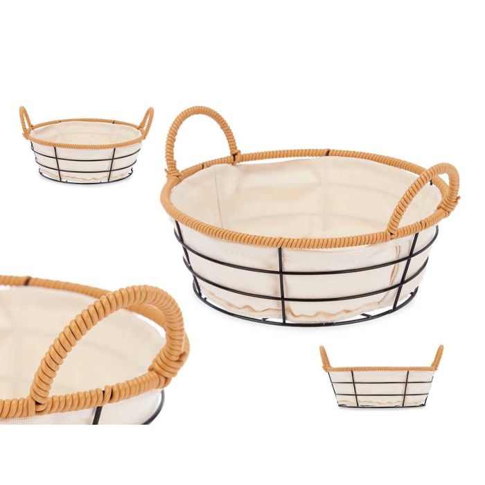 Cesta redonda Kinvara con asas de metal, 26.5x12.5x23 cm, color natural (24 Unidades) Cesta redonda Kinvara con asas de metal, 26.5x12.5x23 cm, color natural (24 Unidades)