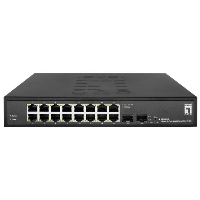 Level One GES-2118 Switch Gestionado L2 16 puertos Gigabit Ethernet 2 SFP Montaje en Rack 19" Hilbert 0 Level One GES-2118 Switch Gestionado L2 16 puertos Gigabit Ethernet 2 SFP Montaje en Rack 19" Hilbert 0