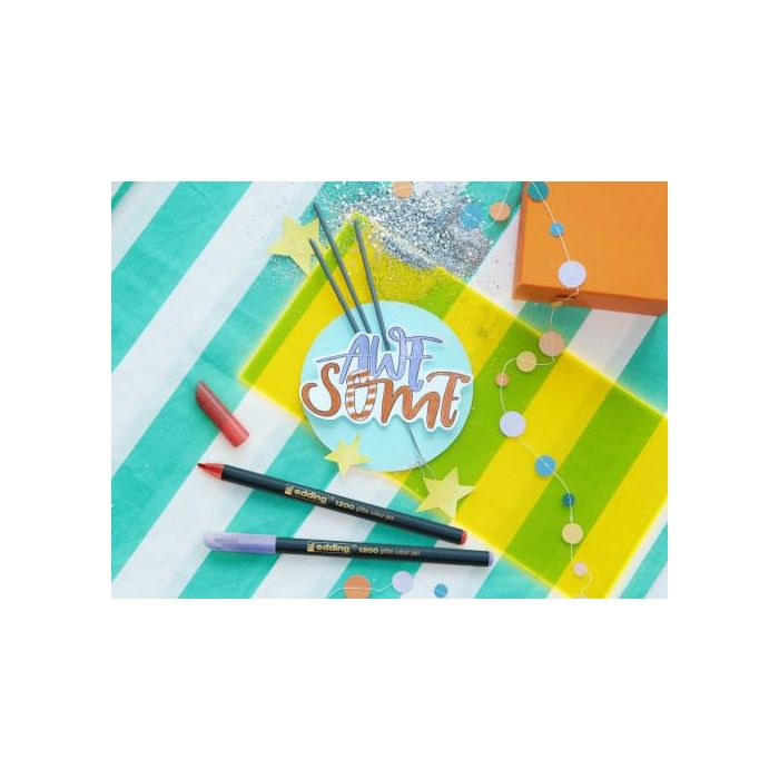 Edding Rotulador 1200 Glitter Colores Surtidos Pack 5 Unidades 4