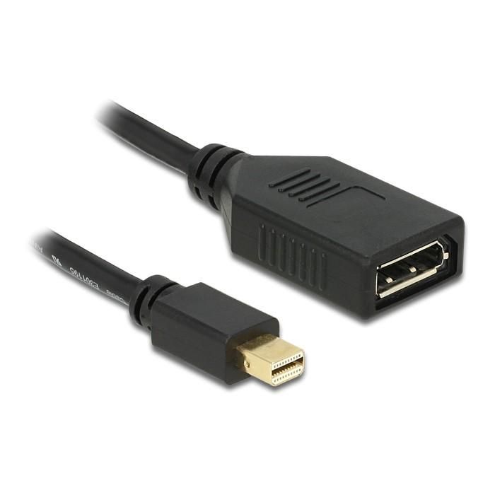 Delock Adaptador Mini DisplayPort Macho a DisplayPort Hembra Negro para Mac y Monitores