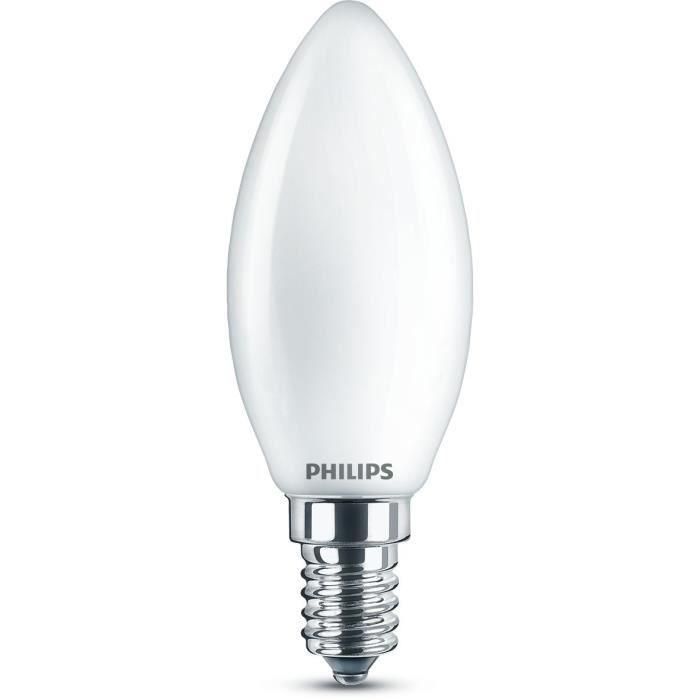 Philips Bombilla vela LED E14 4,3W 470lm 2700K luz cálida equivalente 40W
