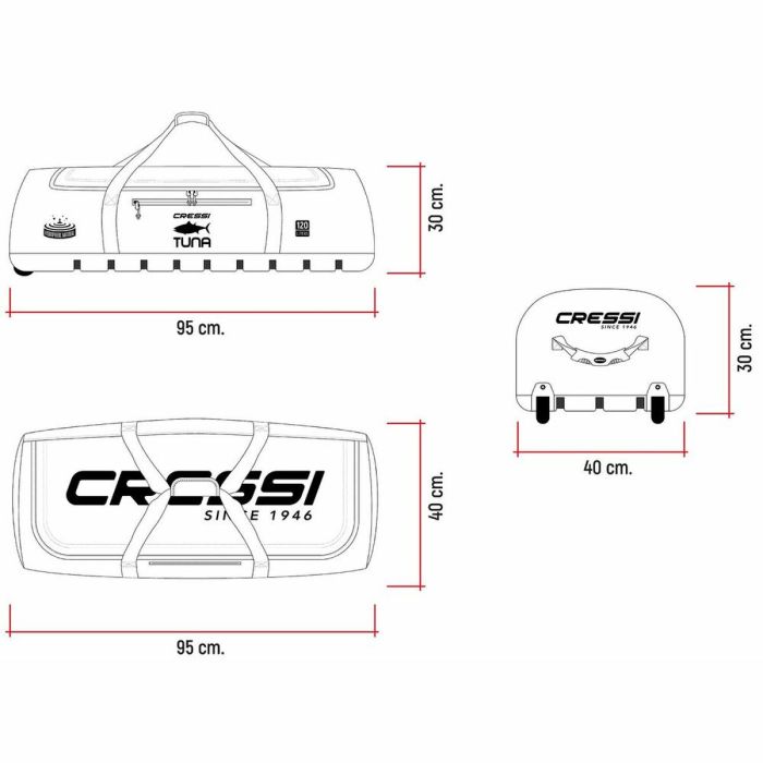 Bolsa de Deporte Tuna Roll Cressi-Sub XUB976200 120 L 2 Bolsa de Deporte Tuna Roll Cressi-Sub XUB976200 120 L 2