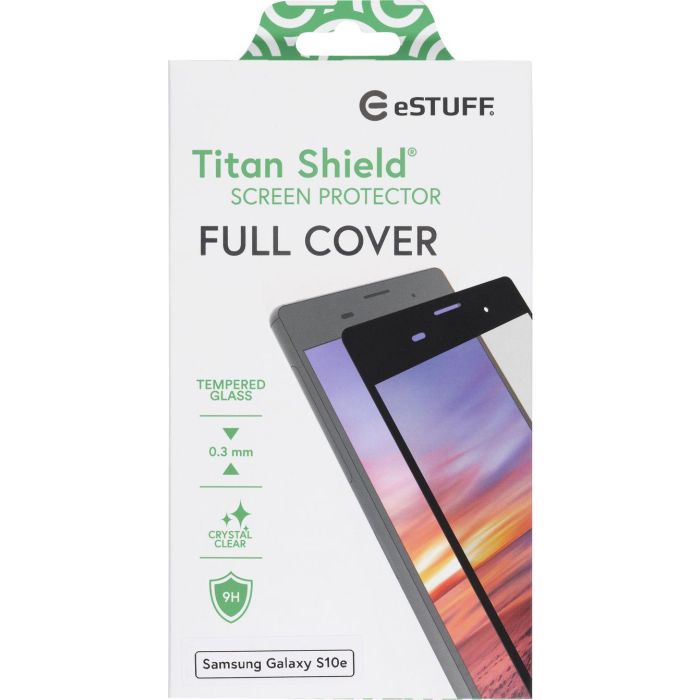 eSTUFF Samsung Galaxy S10e Full Cover Screen Protector. Titan Shield® 2 eSTUFF Samsung Galaxy S10e Full Cover Screen Protector. Titan Shield® 2