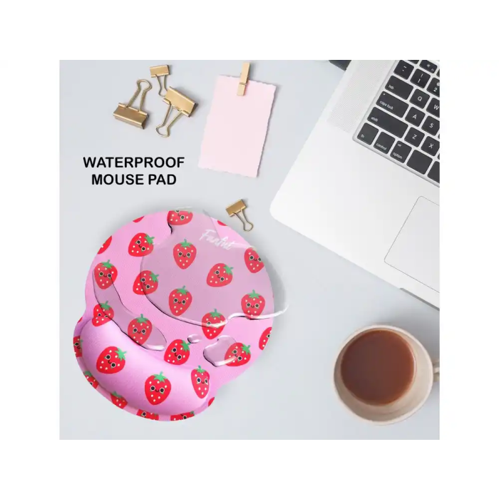 Wondee Alfombrilla de Ratón Ergonómica de Gel Antideslizante Fresa 250x230 mm 3