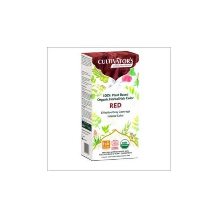 CULTIVATORS Tinte Orgánico Pelirrojo 100Gr. Ecocert - Cobertura 100% Canas, Vegano, para Cabello Brillante y Suave