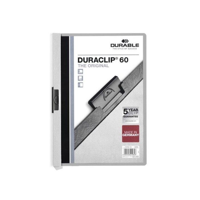 Dosier Clip Duraclip Pvc A4 2209 Pinza Metal 60H Gris 25 unidades
