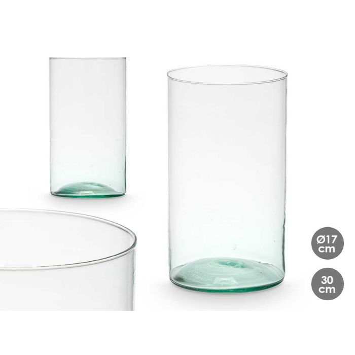 Jarrón de Vidrio Reciclado Cilindro Giftdecor - 17x30 cm, Transparente (4 Unidades) Jarrón de Vidrio Reciclado Cilindro Giftdecor - 17x30 cm, Transparente (4 Unidades)