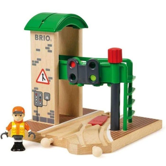 Brio World 33674 Estación de Control y Derivación para Tren - Semáforo, Interruptor Mecánico, Figura Incluida, Sin Batería, +3 Años 1