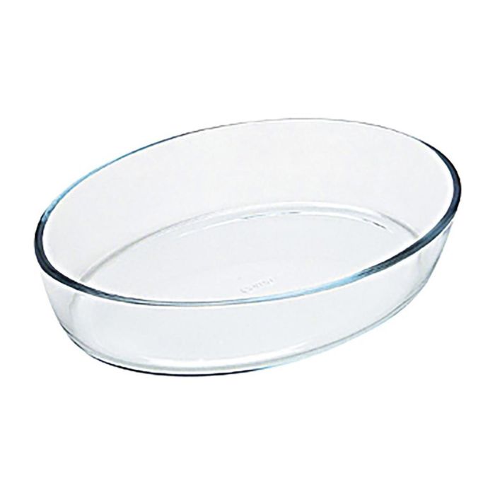 Pyrex Fuente de Horno Ovalada Iconic'S de Vidrio Borosilicato Transparente 40x28x7 cm. Apto Microondas, Lavavajillas, Congelador. Extra Resistente.