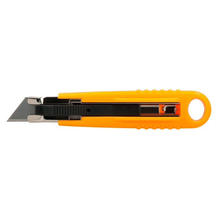 Q-connect XD-123 Cutter de Seguridad Retráctil con Asa para Colgar, Cuchilla Ancha 18 mm, Plástico Resistente, Amarillo, 1 Unidad 2