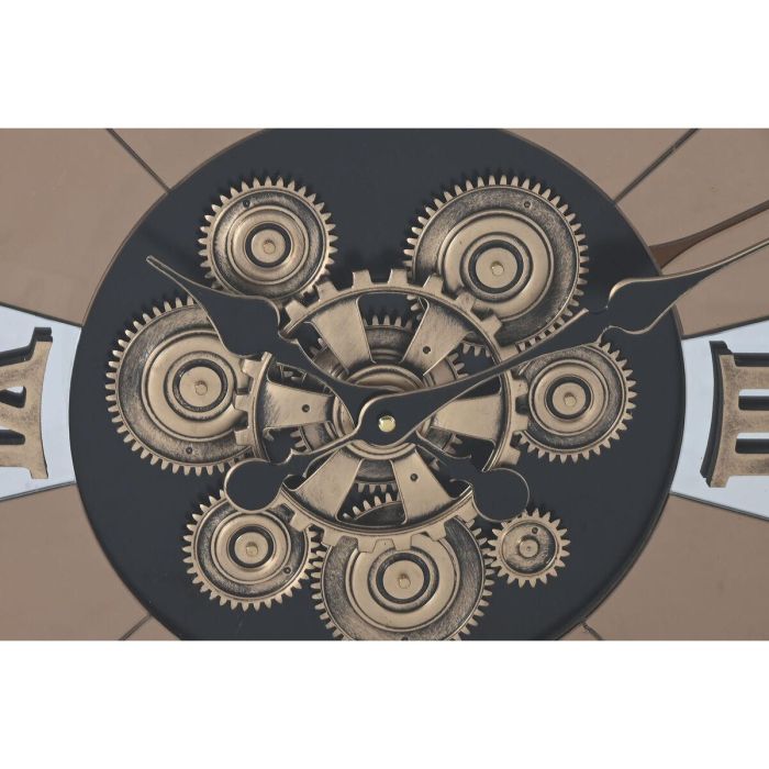 Reloj Pared Vintage DKD Home Decor Negro Dorado 8 x 77 x 60 cm 2