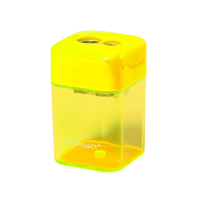 Q-connect Sacapuntas Metálico 2 Usos con Depósito para Virutas 4