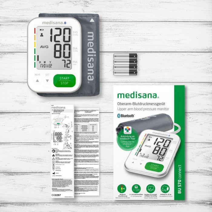 Medisana BU 570 Tensiómetro Conectado Bluetooth - Detección Arritmias, Pantalla Grande Dígito XXL, Diseño Delgado, 240 Memorias 1 Medisana BU 570 Tensiómetro Conectado Bluetooth - Detección Arritmias, Pantalla Grande Dígito XXL, Diseño Delgado, 240 Memorias 1