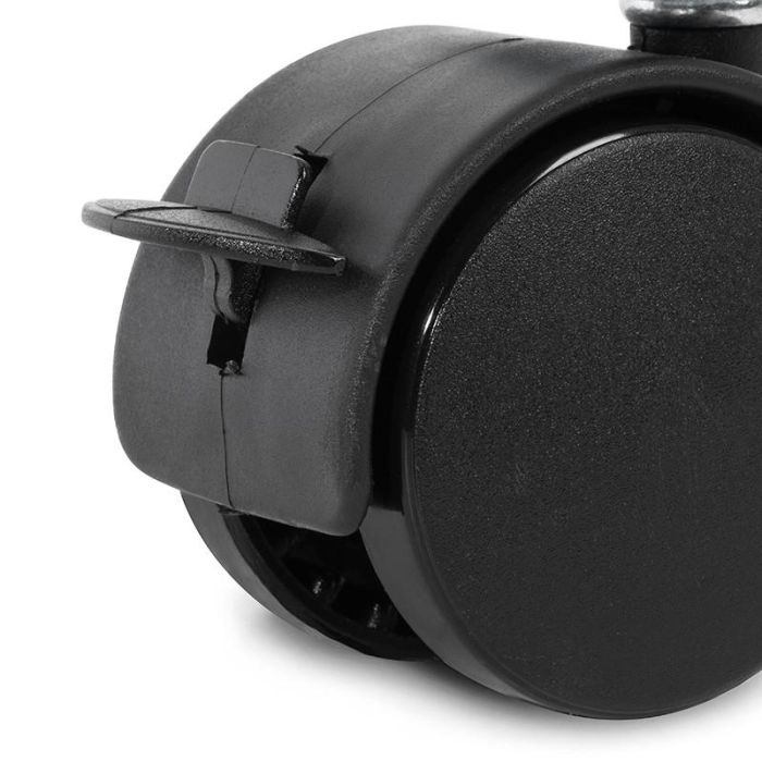 Q&Q Rueda Giratoria Telly, Aro Doble Ø50mm con Placa de Freno, Acabado Negro 2 Q&Q Rueda Giratoria Telly, Aro Doble Ø50mm con Placa de Freno, Acabado Negro 2
