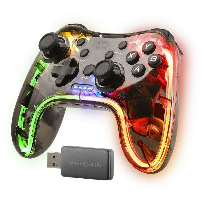 GAMEPAD MARS GAMING MGP24 INALAMBRICO NEGRO/TRANSPARENTE