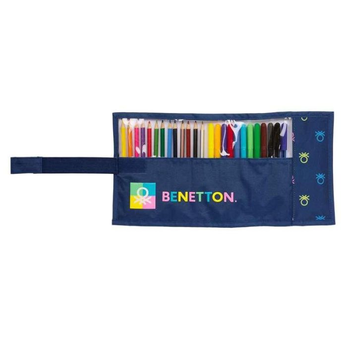 Plumier Benetton Cool Azul marino 7 x 20 x 7 cm Enrollable 27 Piezas 1