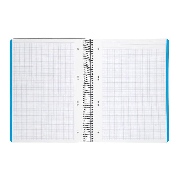 Cuaderno Espiral Liderpapel A5 Micro Wonder Tapa Plastico 120H 90 gr Cuadro 5 mm 5 Bandas 6 Taladros Color Negro 6