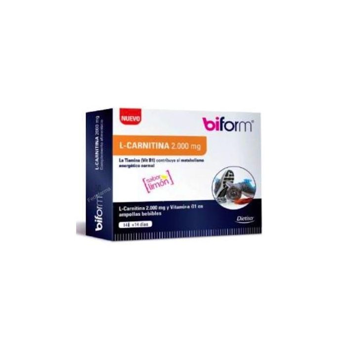Biform L-Carnitina 2000mg 14 Viales con Tiamina Sabor Limón para Metabolismo Energético Normal