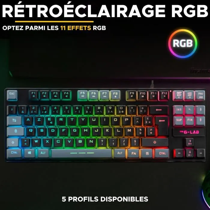 The G-Lab THE3760162055443 Teclado para Juegos RGB TKL Negro y Gris 1