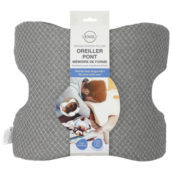 Sensly Almohada Puente Con Memoria Viscoelástica 35x30x13 cm Funda Lavable 0 Sensly Almohada Puente Con Memoria Viscoelástica 35x30x13 cm Funda Lavable 0