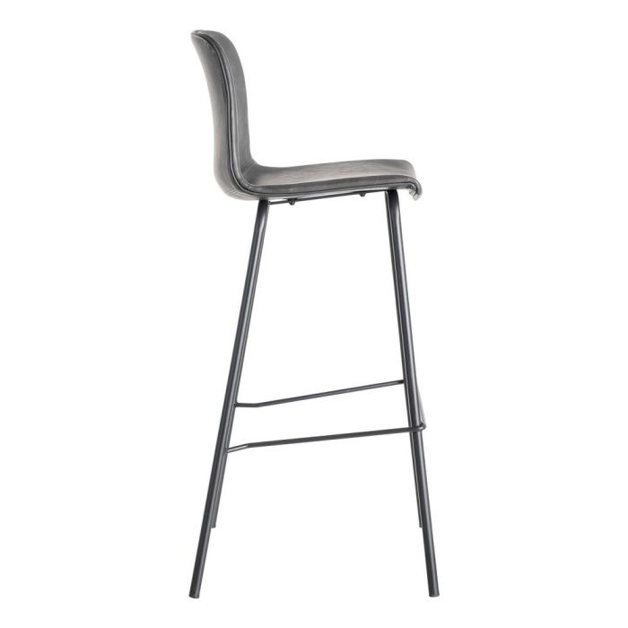 Taburete Negro Metal / Simil Piel 47 X 47 X 103 cm