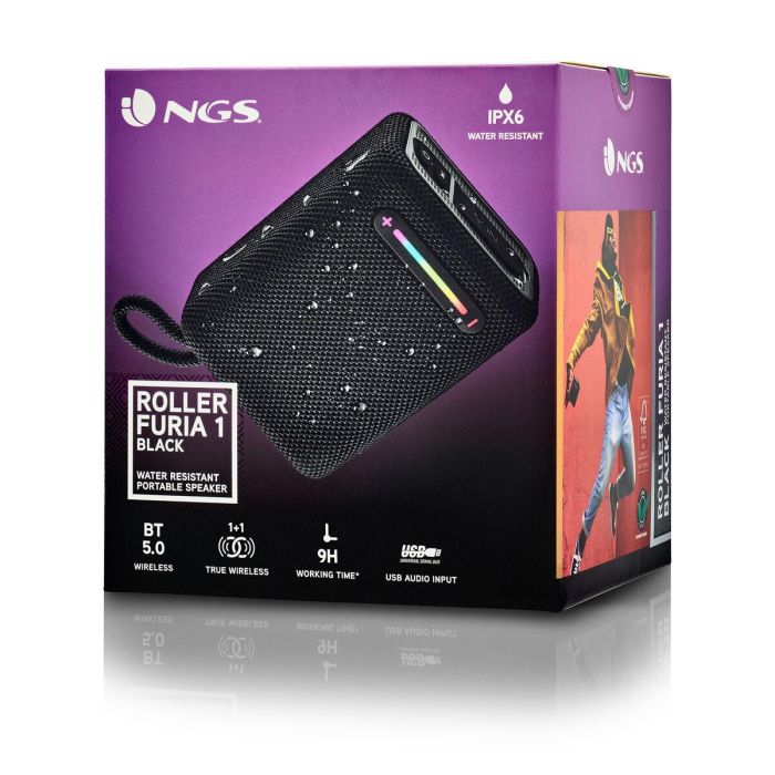 NGS Altavoz Bluetooth Roller Furia 1, Bluetooth 5.0, Resistente al Agua IPX6, 15W, Batería de Larga Duración, Portátil 1 NGS Altavoz Bluetooth Roller Furia 1, Bluetooth 5.0, Resistente al Agua IPX6, 15W, Batería de Larga Duración, Portátil 1