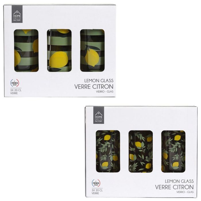 Juego De 3 Vasos 200 Ml Limones Home Deco Factory 2