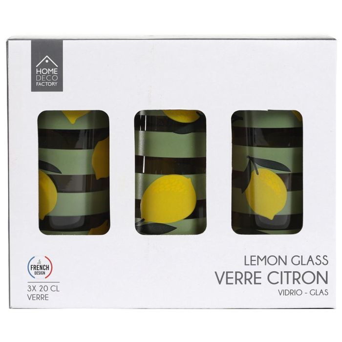 Juego De 3 Vasos 200 Ml Limones Home Deco Factory 6