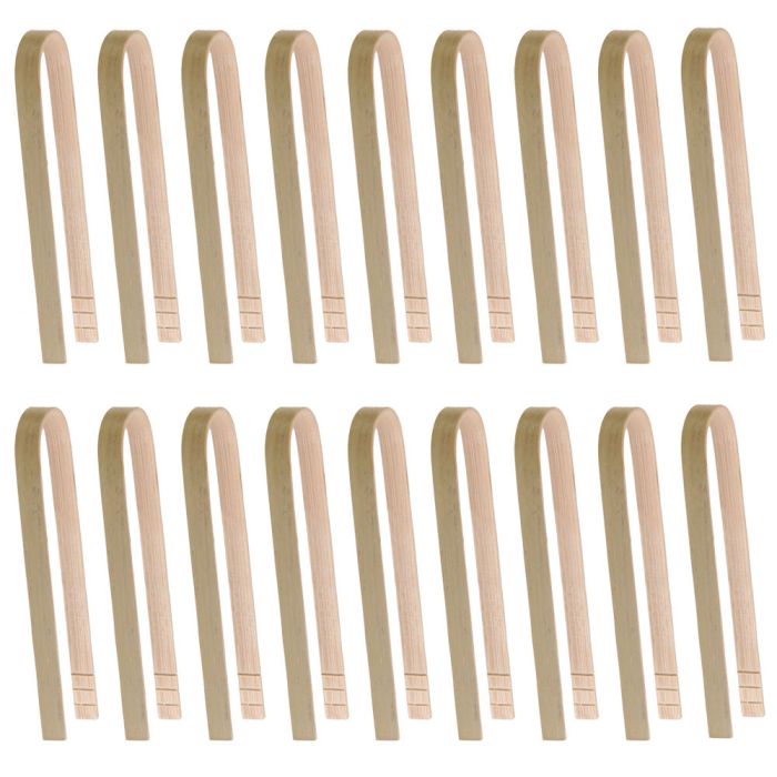 Pinza de servir de bambu x18 10 cm 3 Pinza de servir de bambu x18 10 cm 3