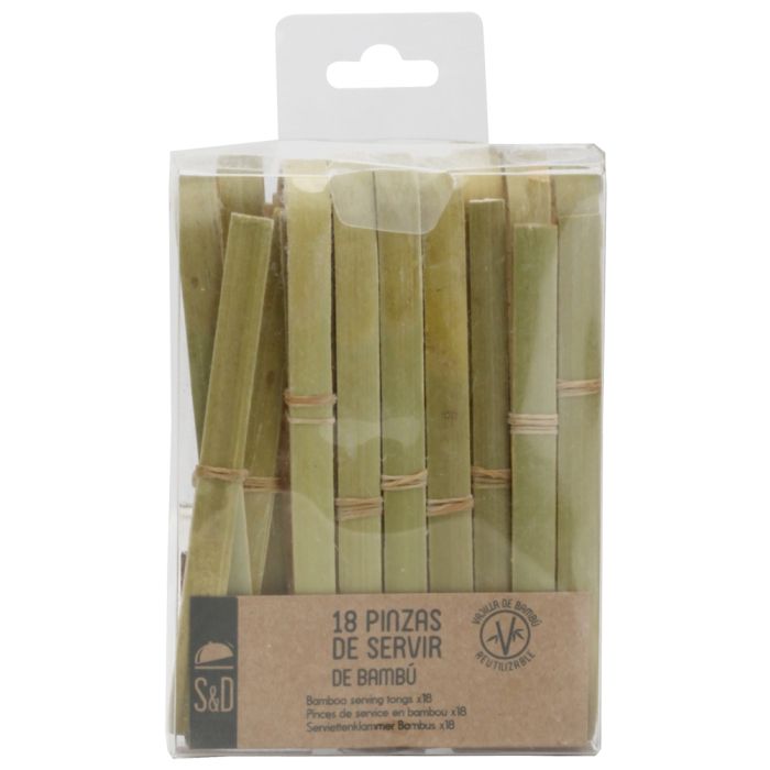 Pinza de servir de bambu x18 10 cm 6 Pinza de servir de bambu x18 10 cm 6