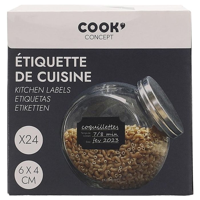 Juego De 24 Etiquetas Cook Concept 6x4 cm