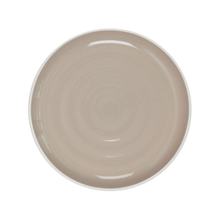 Plato Beige Bicolor Home Deco Factory diámetro 20 cm