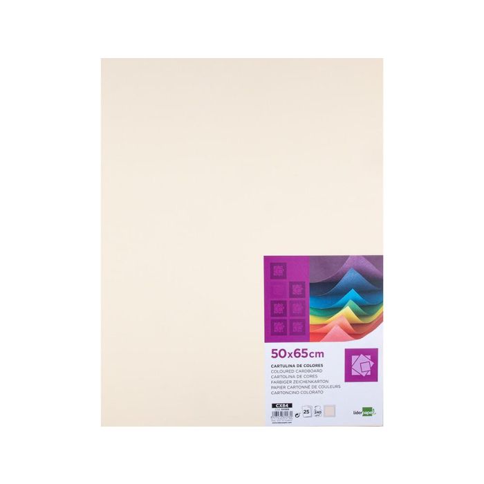 Cartulina Liderpapel 50x65 cm 240 gr-M2 Crema Paquete De 25 Hojas 1