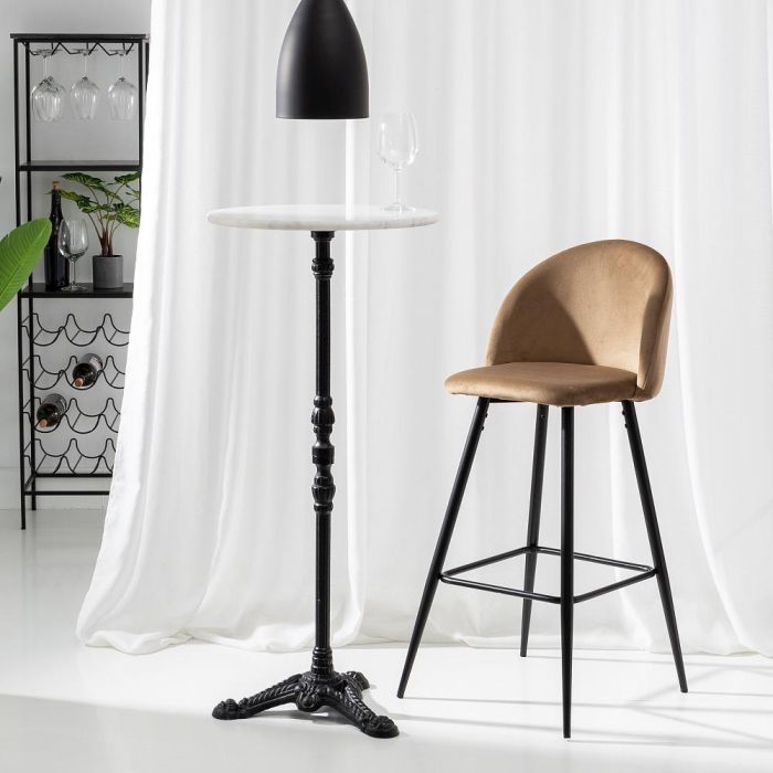 Taburete Alto Marrón Tejido-Metal Salón 40,20 X 48,20 X 102