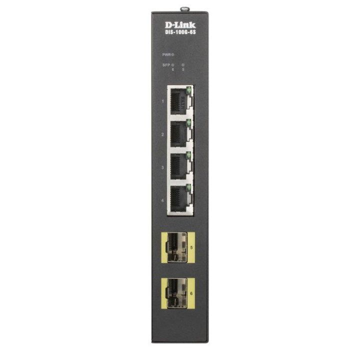 D-Link Switch Industrial DIS - 100 gr - 6S 6 Puertos Gigabit Ethernet No Administrado 4 Puertos RJ45 2 Puertos SFP IP40 Montaje Carril DIN Negro 1 D-Link Switch Industrial DIS - 100 gr - 6S 6 Puertos Gigabit Ethernet No Administrado 4 Puertos RJ45 2 Puertos SFP IP40 Montaje Carril DIN Negro 1