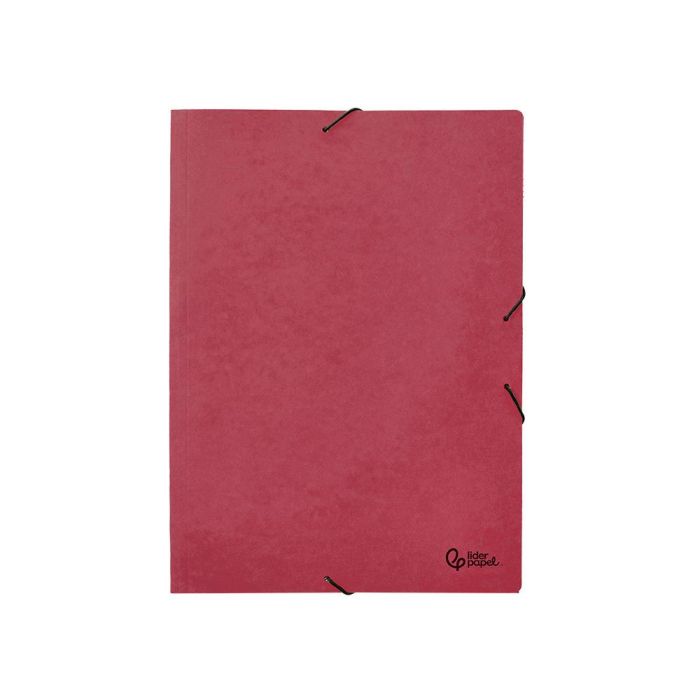 Carpeta Liderpapel Gomas A3 3 Solapas Carton Prespan Roja 4