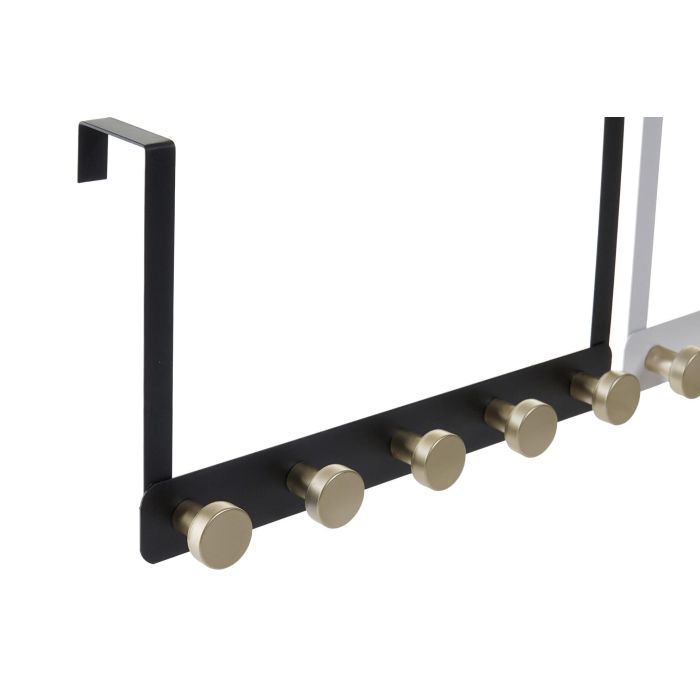 DKD Home Decor Perchero Chic Blanco Negro 5 x 20 x 33 cm (4 Unidades) 1