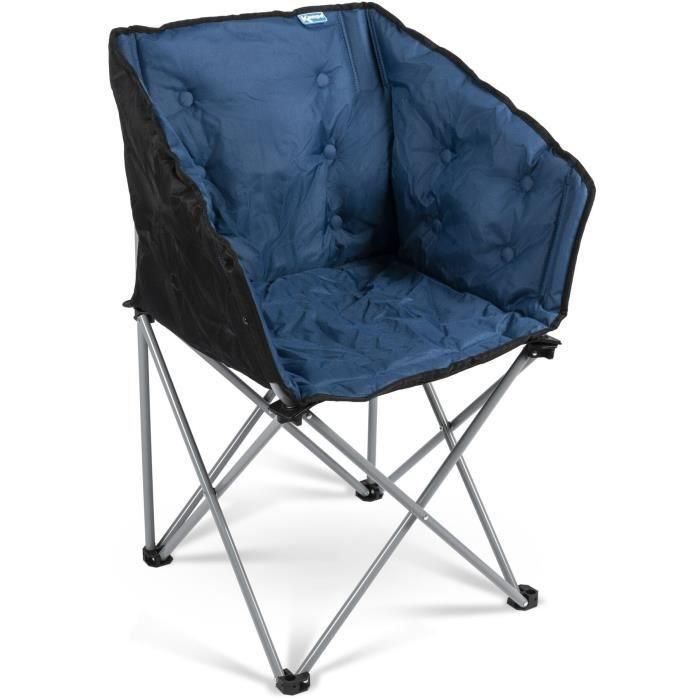 Sillón plegable - KAMPA - Tub Chair Midnight - Ligero, acolchado, azul medianoche, estructura de acero, bolsa de transporte, soporta 120 kg