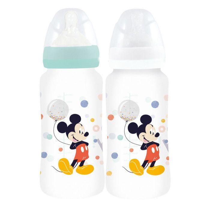 Set de 2 biberones THERMOBABY MICKEY COOL - 360ml - Anti cólicos - Flujo 3 posiciones Set de 2 biberones THERMOBABY MICKEY COOL - 360ml - Anti cólicos - Flujo 3 posiciones
