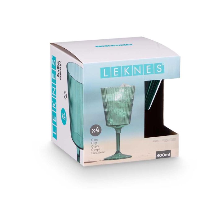 Copa Rayas Verde 400 Ml Leknes 9X18CM (24 Unidades) 1 Copa Rayas Verde 400 Ml Leknes 9X18CM (24 Unidades) 1