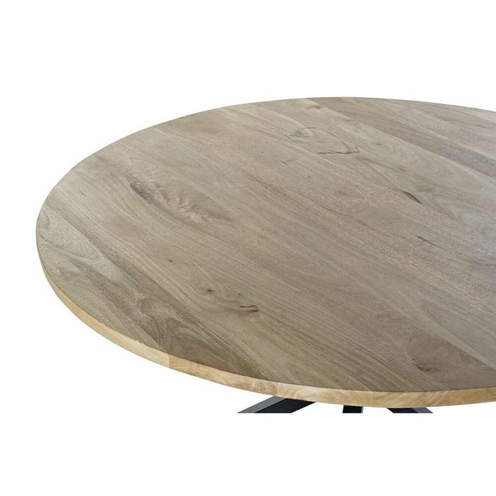 Mesa de Comedor DKD Home Decor 127 x 127 x 75 cm Natural Negro Metal Aluminio Madera de mango 1