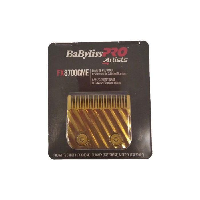 Babyliss Pro Recambio Cuchilla de Acero Japonés DLC*/Níquel Titanio para Clipper GoldFX/BlackFX/RedFX - Cuchilla Plana para Desvanecimientos