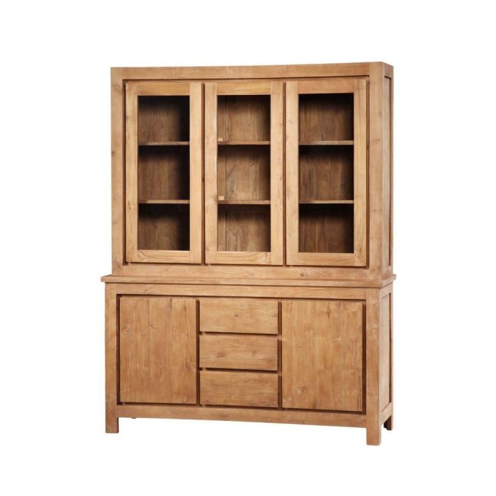 DKD Home Decor Vitrina Balines 160 x 45 x 210 cm Teca reciclada y Cristal