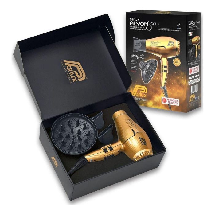 Parlux Alyon MagicSense Set Secador de Pelo Profesional Dorado con Difusor, 2 Boquillas, AIR IONIZER TECH y HFS 3 Parlux Alyon MagicSense Set Secador de Pelo Profesional Dorado con Difusor, 2 Boquillas, AIR IONIZER TECH y HFS 3