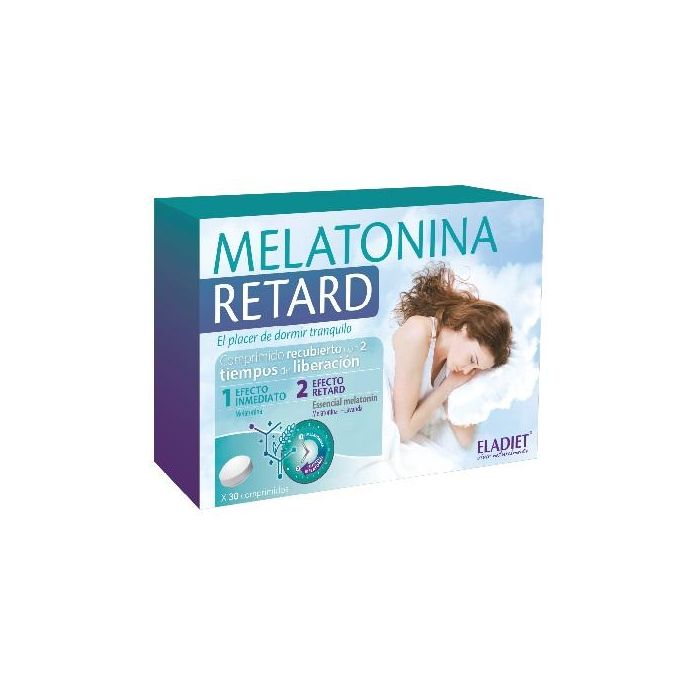 ELADIET Melatonina 1,85mg con Lavanda 30 Comp. Liberación Inteligente para Conciliar el Sueño y Relajación
