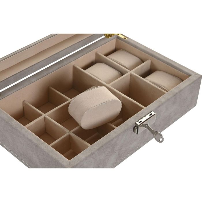 Caja-Joyero Home ESPRIT Marrón Gris Poliuretano Madera MDF 25,00, X 16,5 X 8 CM 2 Caja-Joyero Home ESPRIT Marrón Gris Poliuretano Madera MDF 25,00, X 16,5 X 8 CM 2