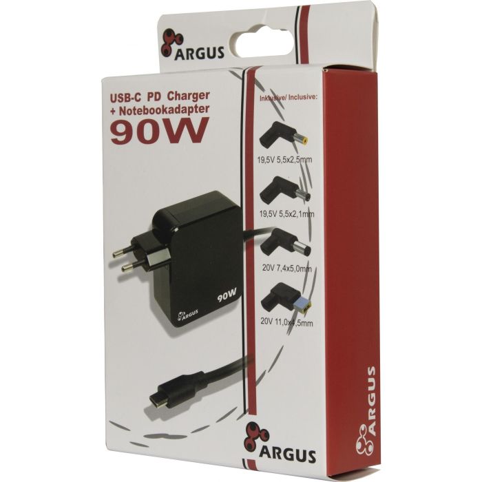 Charger USB-C 90W Black Inter-Tech PD-2090 4 Charger USB-C 90W Black Inter-Tech PD-2090 4