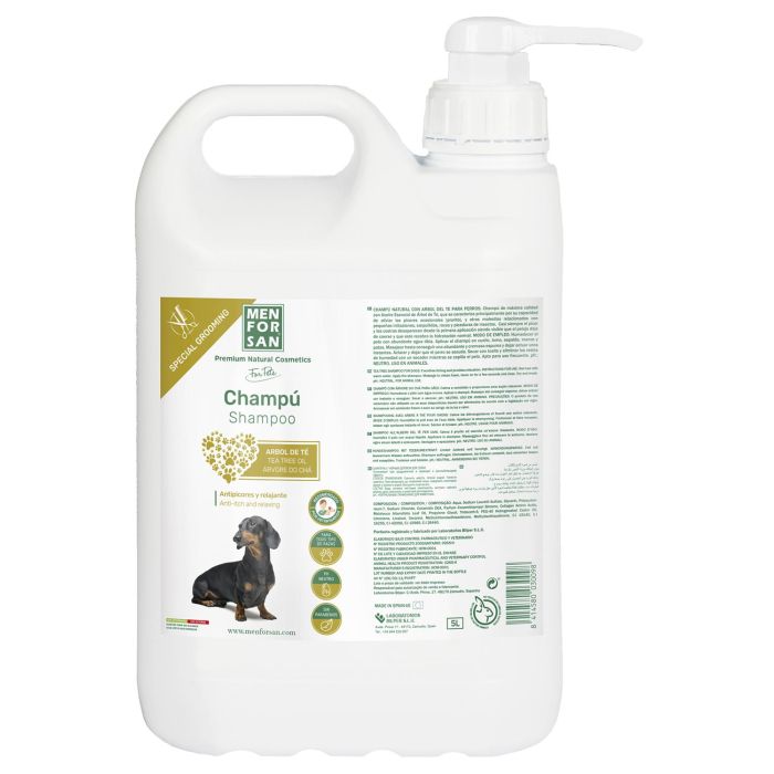 Champú para mascotas Menforsan Caramelo 5 L Perro Árbol de té Champú para mascotas Menforsan Caramelo 5 L Perro Árbol de té