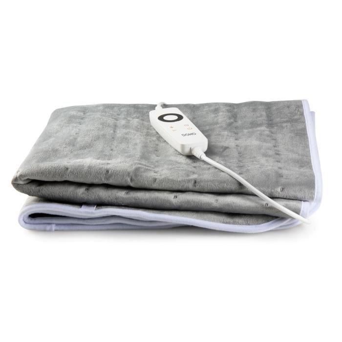 Calentador de cama eléctrico DOMO para 1 persona - 6 niveles de calor - Polar de franela - 150x80 cm - Gris 3 Calentador de cama eléctrico DOMO para 1 persona - 6 niveles de calor - Polar de franela - 150x80 cm - Gris 3